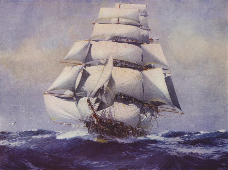 Navio Clipper Relâmpago em plena vela de Jack Spurling