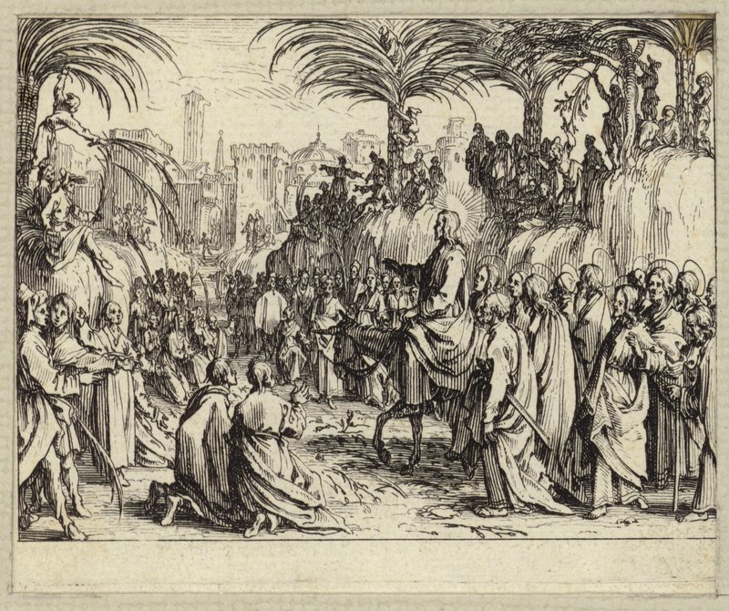 Jesus Cristo entrando em Jerusalém (gravura) de Jacques (after) Callot