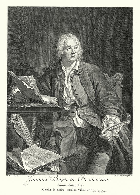 Jean-Baptiste Rousseau, poeta e dramaturgo francês (gravura) de Jacques Andre Joseph Camelot (after) Aved