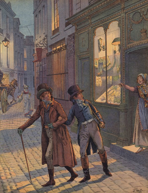 Uma cena de rua em Paris de Jacques Marie Gaston Onfray de Breville (Job)