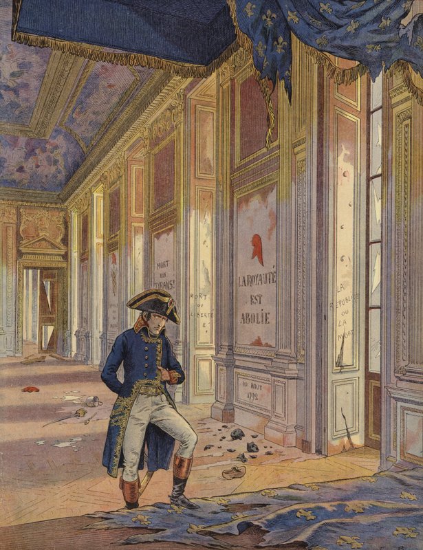 Napoleão Bonaparte entre as ruínas do Palácio das Tulherias de Jacques Marie Gaston Onfray de Breville (Job)