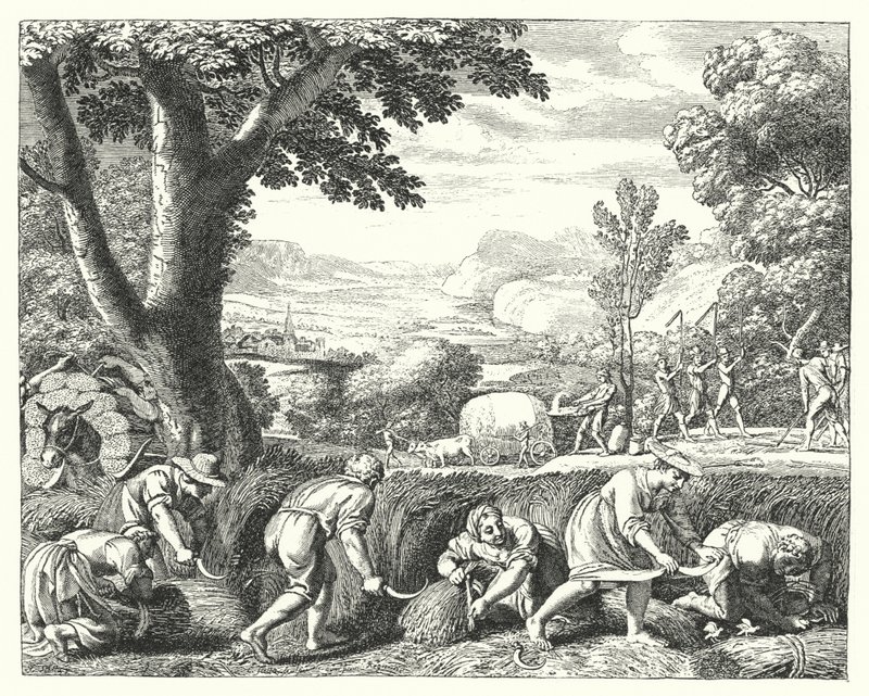 Cena da colheita (gravura) de Jacques Stella