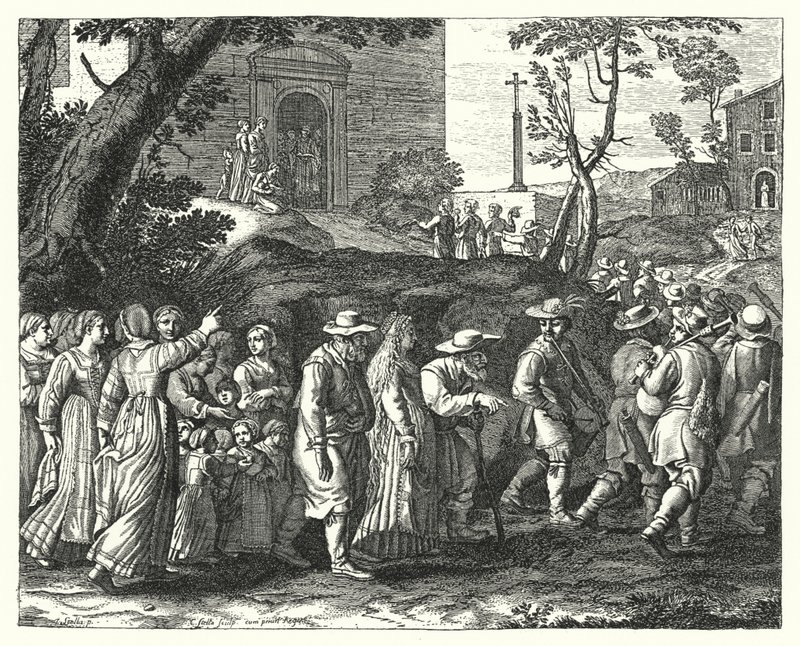 The Village Wedding (gravura) de Jacques Stella
