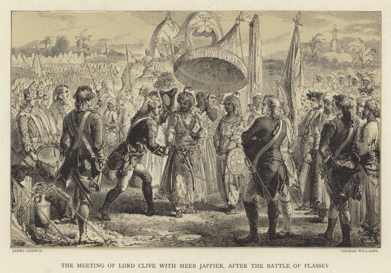 A reunião de Lord Clive com Meer Jaffier, após a Batalha de Plassey de James Godwin