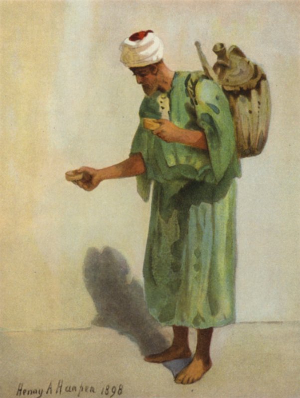 O vendedor de água (cor litho) de James (after) Clark