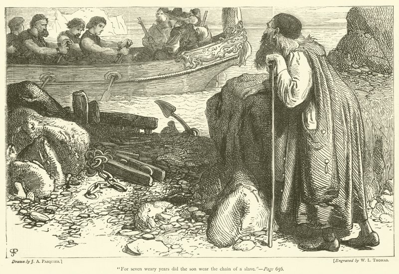 "Por sete anos cansativos o filho usou a corrente de um escravo" de James Abbott Pasquier