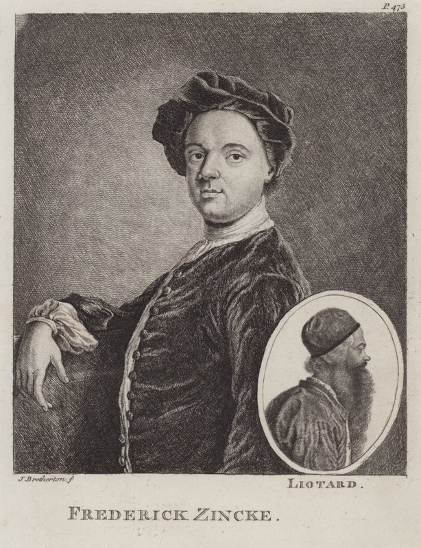 Christian Friedrich Zincke, miniaturista alemão (gravura) de James Bretherton