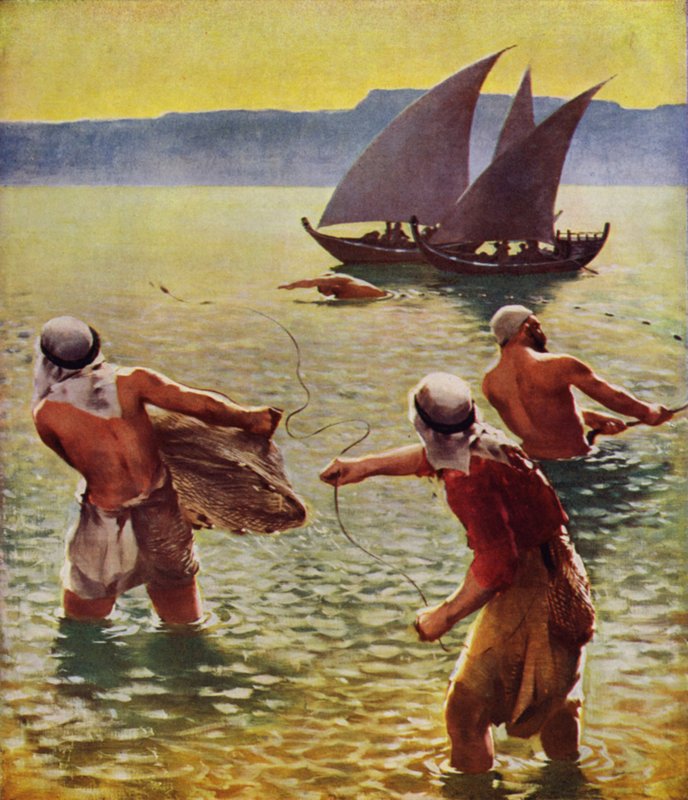 Pesca no lago da Galileia de James Clark