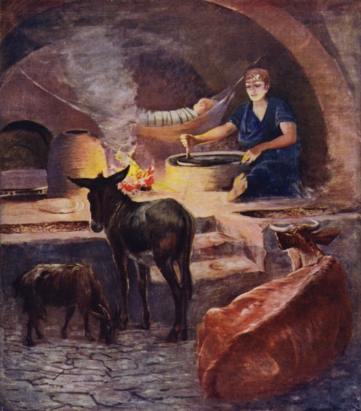 Interior, de, um, Fellahheen, casa, começo matutino, em, inverno de James Clark