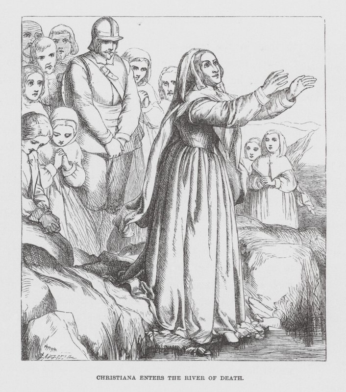 Christiana entra no rio da morte (gravura) de James Dawson Watson