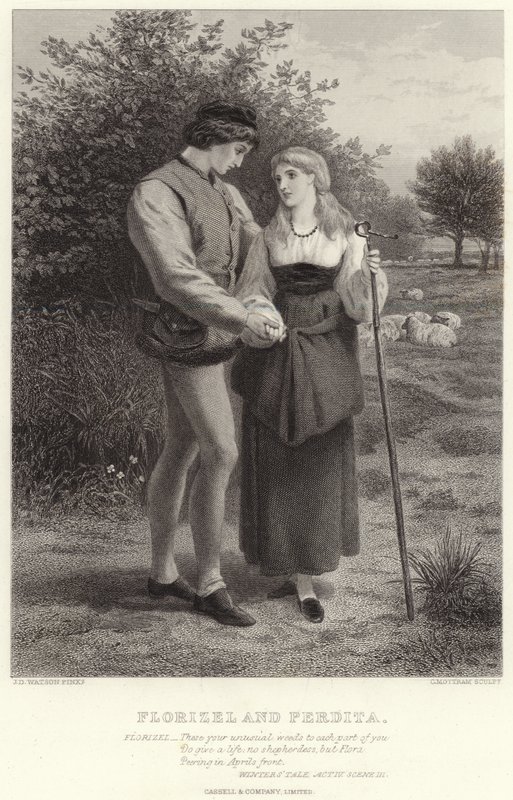 Florizel e Perdita, conto dos invernos, ato IV, cena III de James Dawson Watson