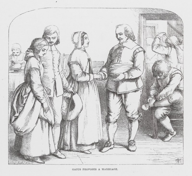 Gaio propõe um casamento (gravura) de James Dawson Watson