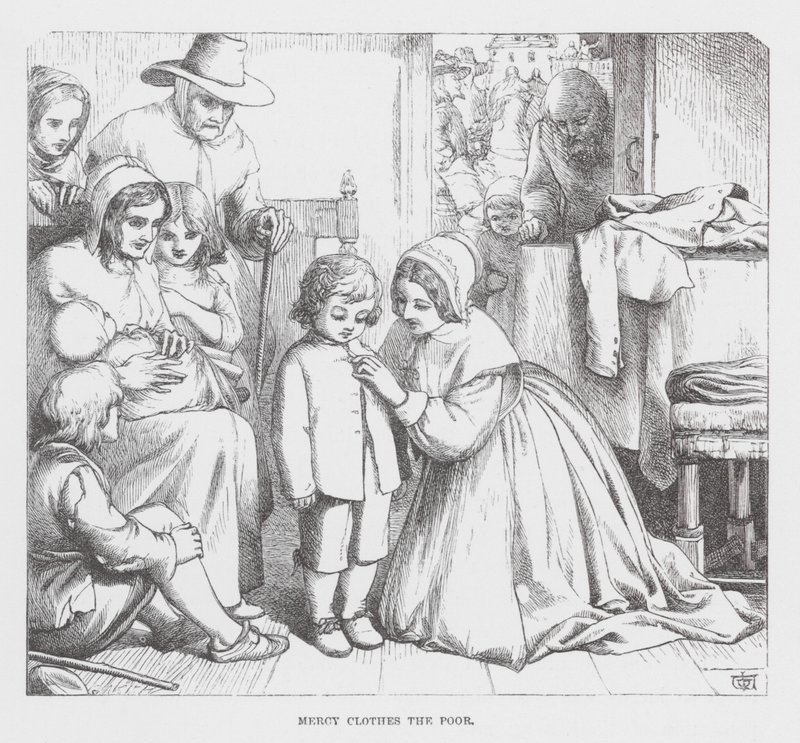 A misericórdia veste os pobres (gravura) de James Dawson Watson