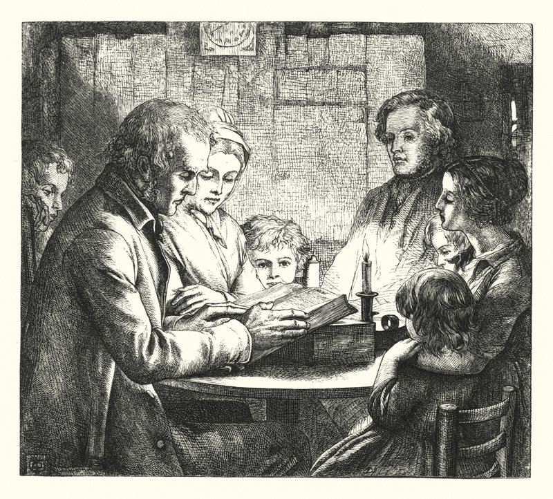 Cena em um chalé escocês de James Dawson Watson