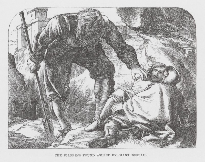 Os Peregrinos encontrados a dormir pelo Gigante do Desespero (gravura) de James Dawson Watson