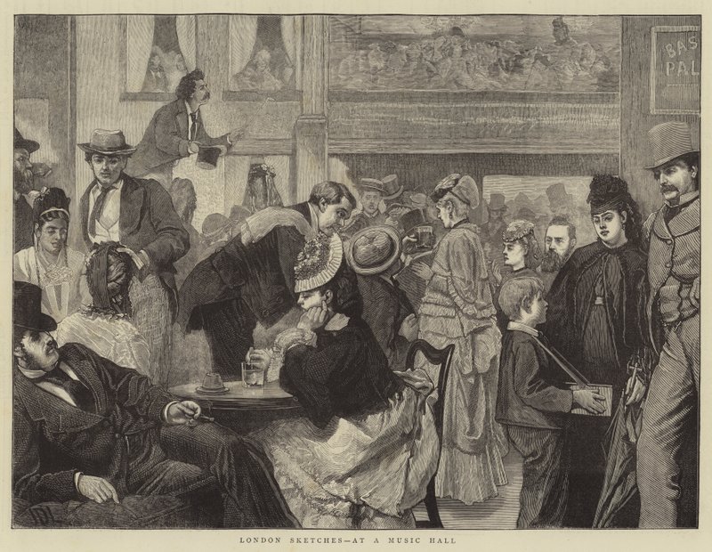 Esboços de Londres, em um Music Hall de James Dromgole Linton