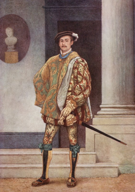 O Mercador de Veneza de Shakespeare: Gratiano (litografia a cores) de James Dromgole Linton