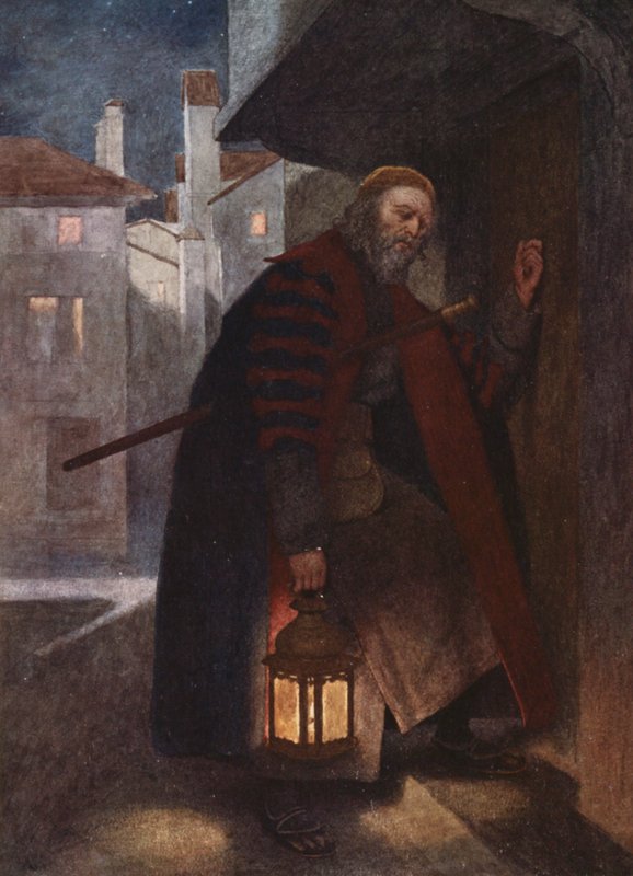 O Mercador de Veneza de Shakespeare: Shylock (litografia a cores) de James Dromgole Linton