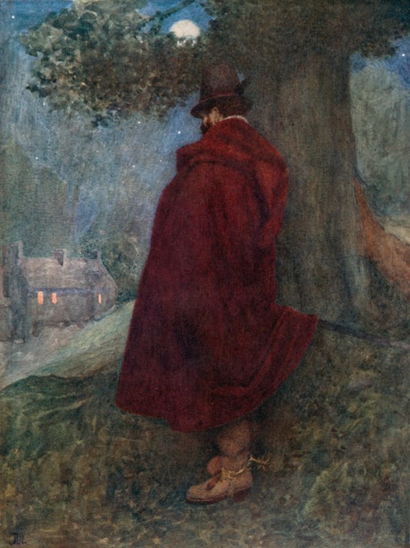 O conde de Bothwell à noite Observando a casa solitária chamada Kirk-o-Field de James Dromgole Linton