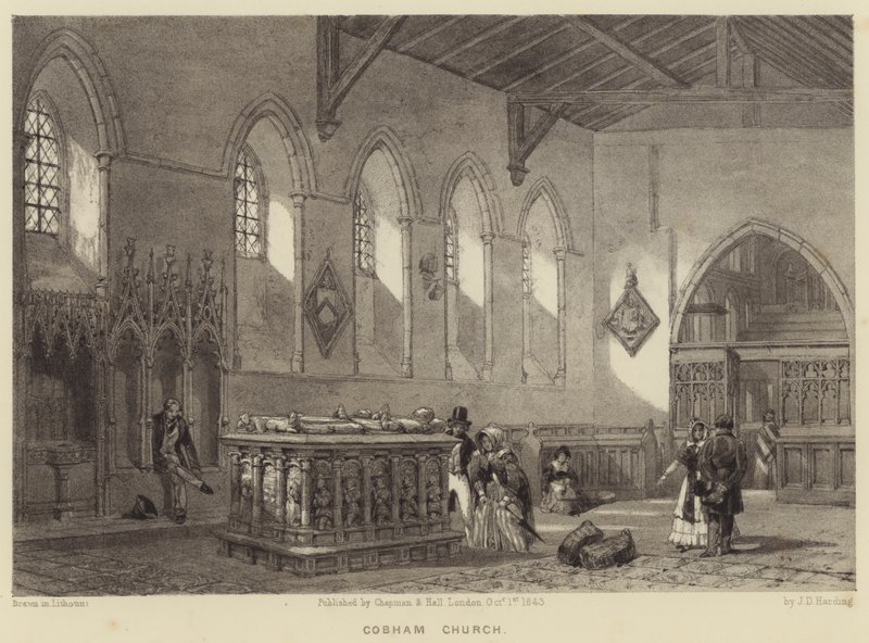 Igreja Cobham (gravura) de James Duffield Harding