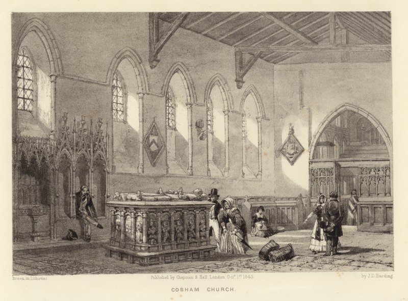 Igreja Cobham (litotint) de James Duffield Harding
