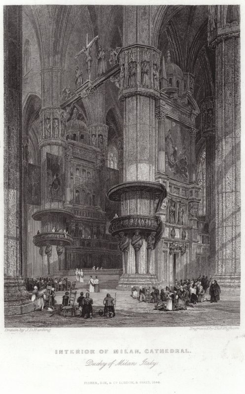 Interior, de, catedral milan de James Duffield Harding
