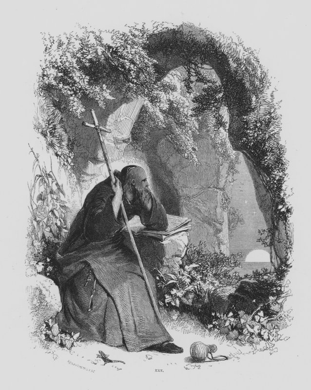 John Milton, A Pensiva (gravura) de James Duffield Harding
