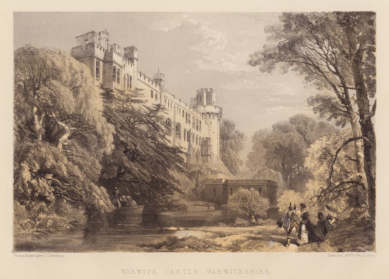 Castelo de Warwick, Warwickshire (aquatint) de James Duffield Harding
