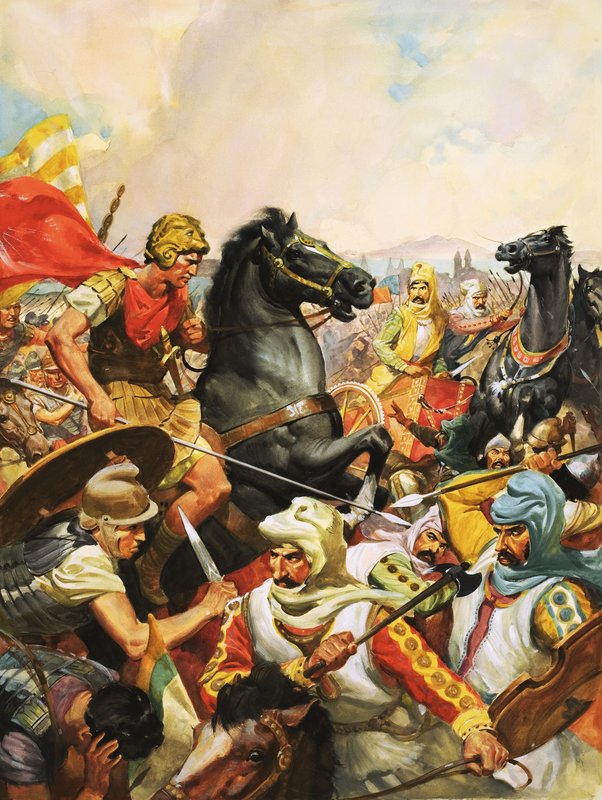 Alexandre, o Grande, montado em Bucéfalo de James Edwin McConnell