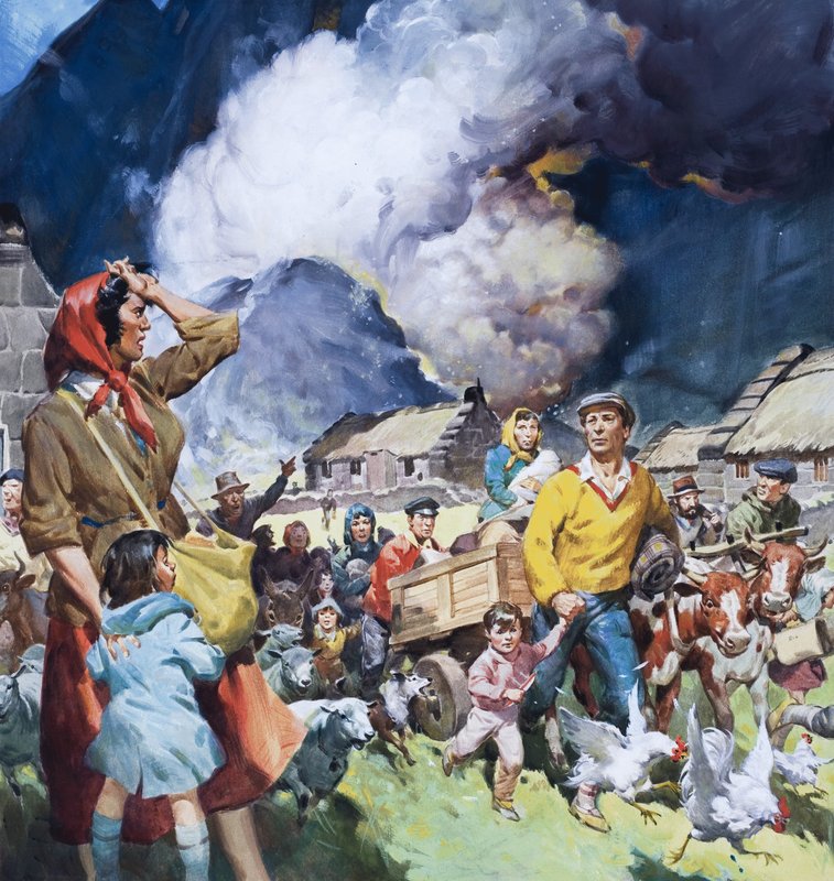 Famílias que abandonam uma catástrofe natural de James Edwin McConnell