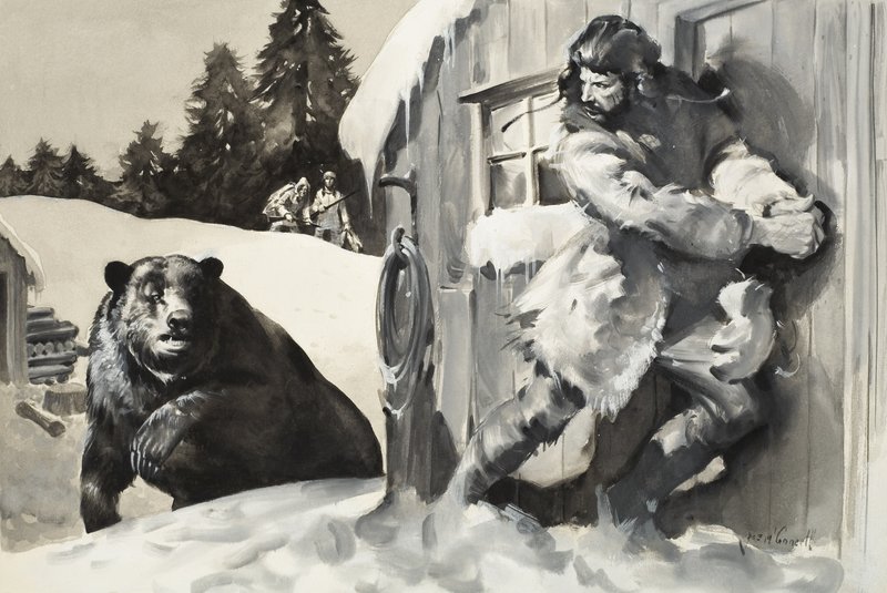 Urso pardo (guache sobre papel) de James Edwin McConnell