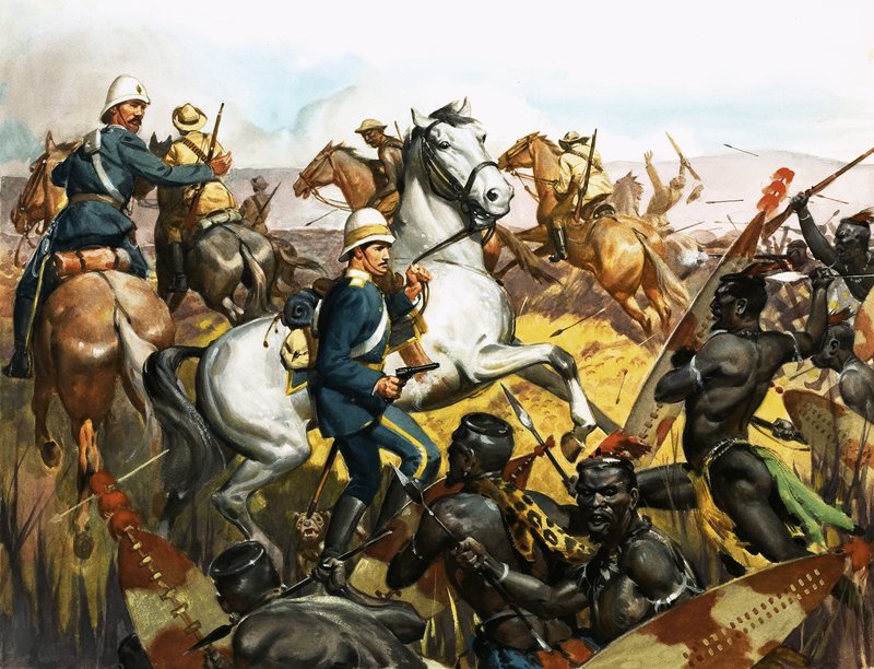 Luís Napoleão, Príncipe Imperial, prestes a ser morto pelos Zulus de James Edwin McConnell