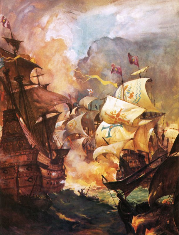 A Armada é destruída por navios de fogo ingleses de James Edwin McConnell