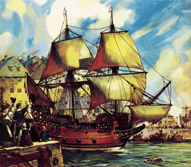 O Mayflower sai de Plymouth de James Edwin McConnell