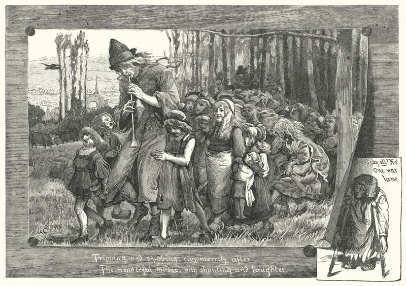 The Pied Piper Of Hamelin (gravura) de James Elder Christie
