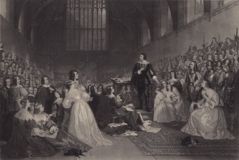 O Julgamento de Thomas, Conde de Strafford, no Westminster Hall, 1641 de James F. Scott