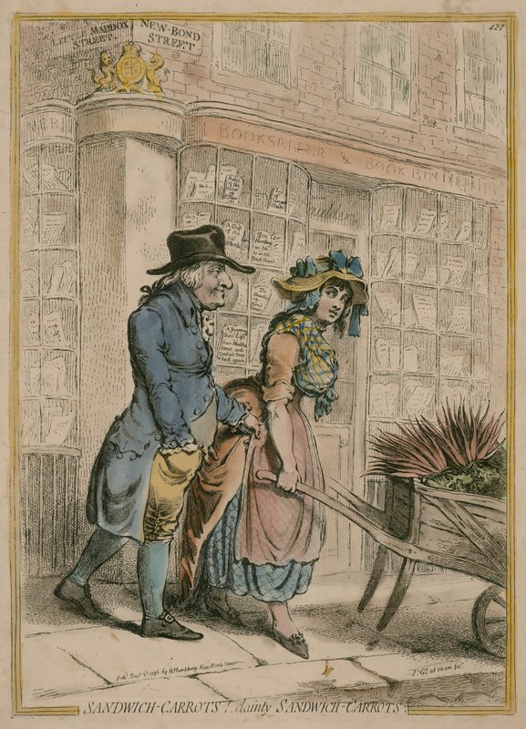 Sanduíche-cenouras - cenouras da sanduíche de senhora de James Gillray
