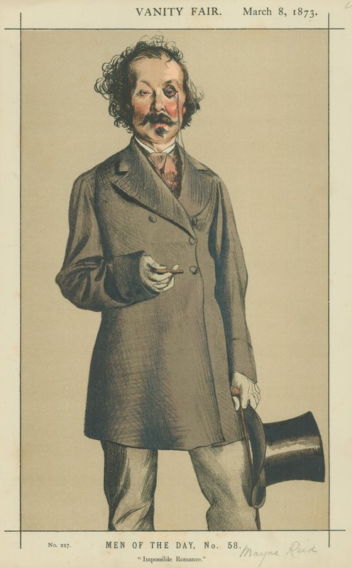Sr. Talbot Mayne Reid, Romance Impossível, 8 de março de 1873, desenho animado da Vanity Fair de James Jacques Joseph Tissot