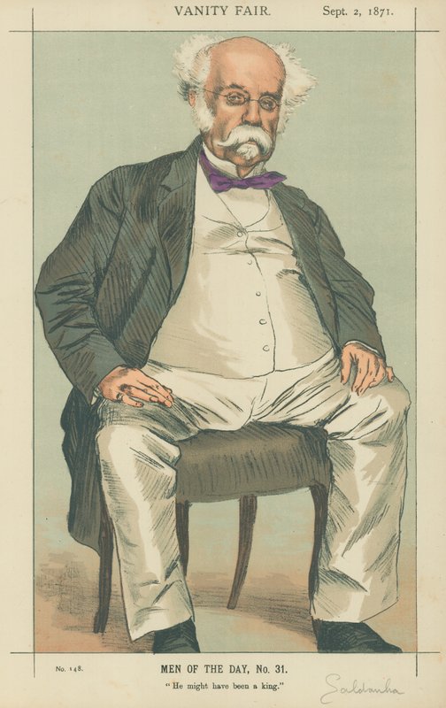O Duque de Saldanha, Ele poderia ter sido um rei, 2 de Setembro de 1871, Vanity Fair cartoon (cor litho) de James Jacques Joseph Tissot