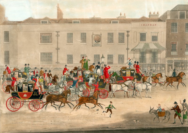 North Country Mails no Peacock, Islington (James Pollard, 1821) de James Pollard