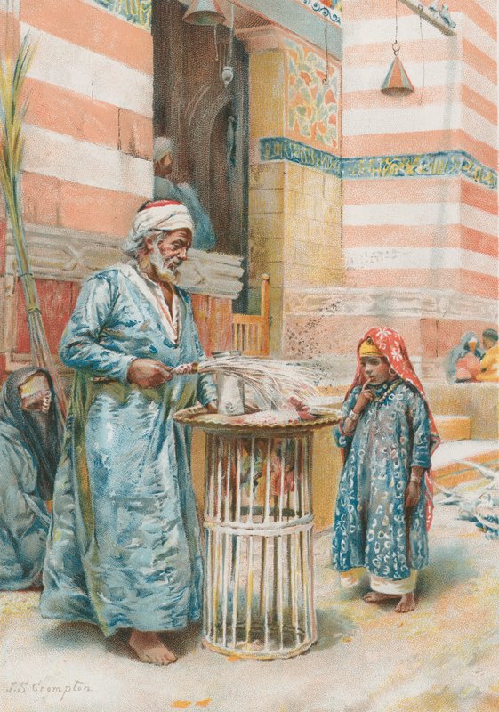 O vendedor Sweetmeat (chromolitho) de James Shaw Crompton