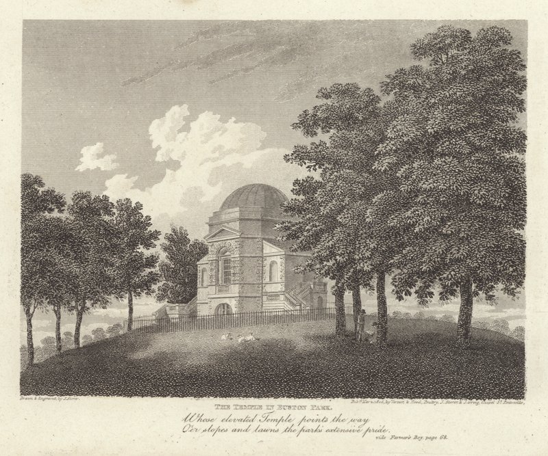 Robert Bloomfield, poeta: O Templo em Euston Park (gravura) de James Storer