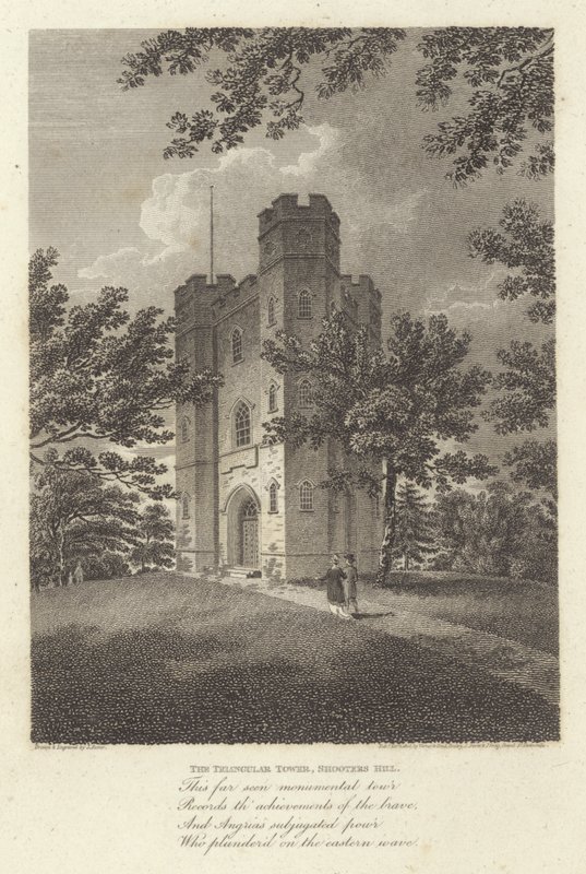 Robert Bloomfield, poeta: A Torre Triangular, Shooters Hill (gravura) de James Storer
