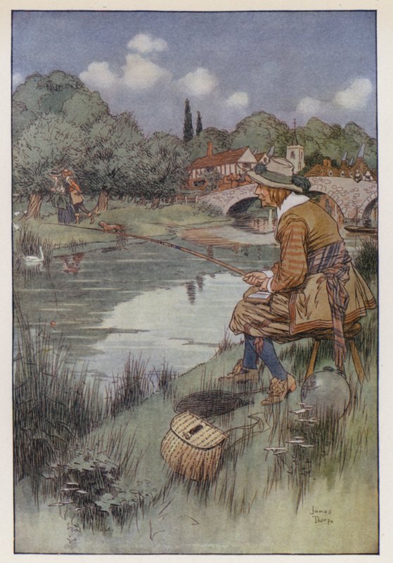 Ilustração para The Compleat Angler por Izaak Walton de James Thorpe