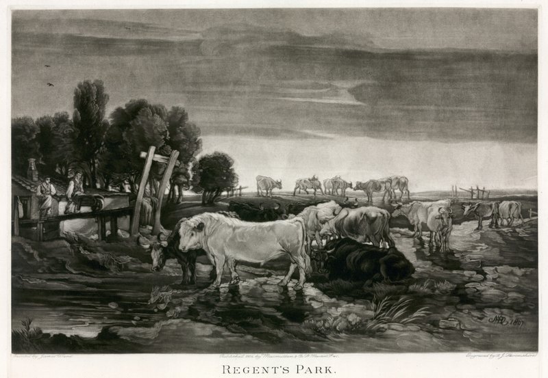 Regent&39;s Park, em Londres; pintado 1807 de James Ward