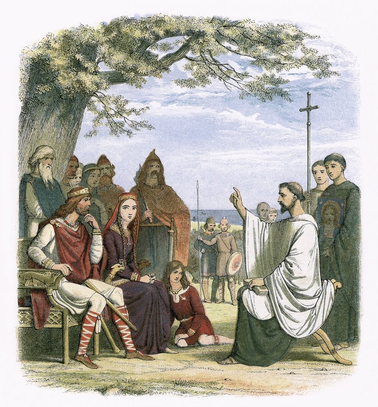Agostinho pregando diante do rei Ethelbert de James William Edmund Doyle