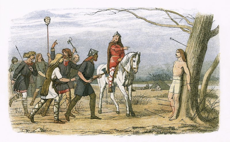 Edmund, rei de East Anglia, morto pelos dinamarqueses de James William Edmund Doyle