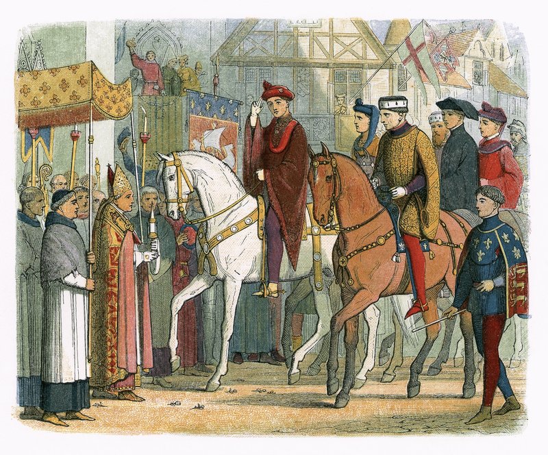 O Rei Carlos VI de França e Henrique V recebidos pelo clero de James William Edmund Doyle