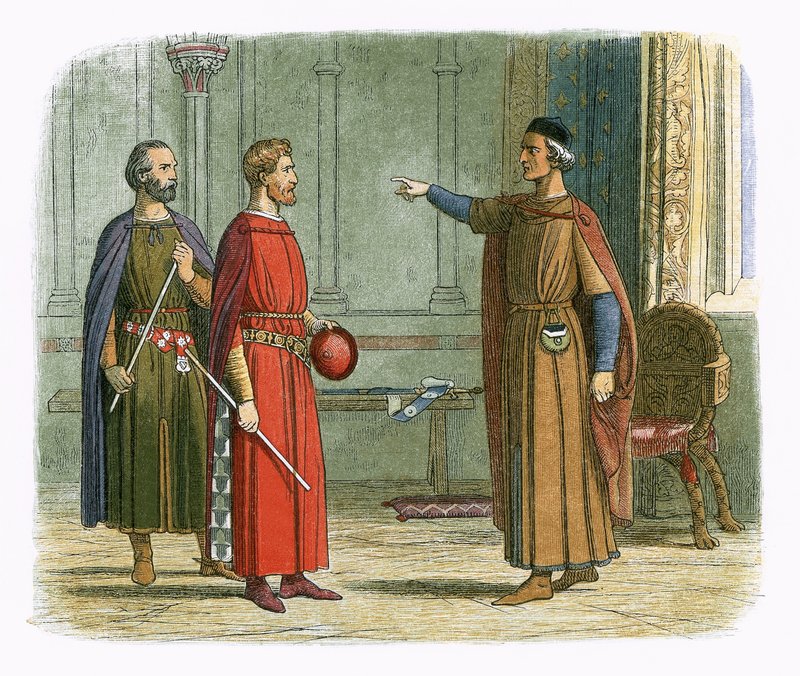 O Rei Eduardo I ameaça o Lorde Marshal de James William Edmund Doyle