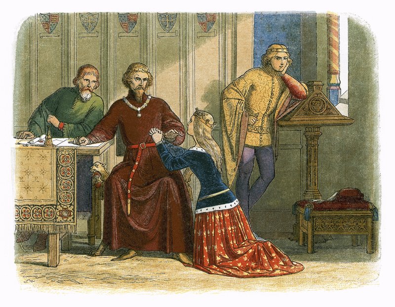 A Rainha Anne intercede com Gloucester e Arundel para Sir Simon Burley de James William Edmund Doyle